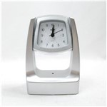 Ficha técnica e caractérísticas do produto Relógio de Mesa com Suporte Alto Retangular Plástico Cinza 17Cm Yin`S
