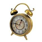 Ficha técnica e caractérísticas do produto Relógio De Mesa Decorativo Metálico Dourado 33x24cm Vintage
