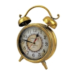 Relógio De Mesa Decorativo Metálico Dourado 33x24cm Vintage