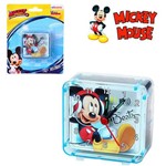 Relogio de Mesa Despertador de Acrilico Mickey Quadrado na Cartela