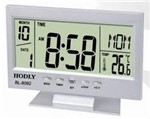 Ficha técnica e caractérísticas do produto Relógio de Mesa Digital com Despertador Temperatura Calendário e Luz de Fundo 8082 Prata - Jiaxi Oksn