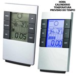 Relógio de Mesa Digital Despertador Previsão do Tempo e Temperatura Cbrn01149