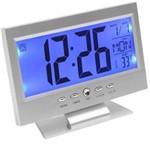 Ficha técnica e caractérísticas do produto Relógio de Mesa Digital Despertador Temperatura Prata