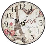 Ficha técnica e caractérísticas do produto Relógio de Mesa Eiffel Tower Life Oldway - em MDF - 15 Cm