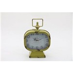 Ficha técnica e caractérísticas do produto Relógio de Mesa em Metal Decorativo Amarelo 27 X 25 - F392