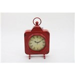 Ficha técnica e caractérísticas do produto Relógio de Mesa em Metal Decorativo Vermelho 31 X 19 - F393