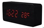 Ficha técnica e caractérísticas do produto Relógio de Mesa Estilo Madeira Retrô com Alarme Temperatura Cor:Preto - Woodenclock
