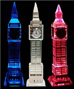 Ficha técnica e caractérísticas do produto Relogio de Mesa Modelo Big Ben Londres de Vidro com Led Decorativo Cor Prata (LON-1 B) - Braslu