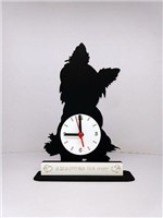 Ficha técnica e caractérísticas do produto Relógio de Mesa ou Parede Cão Yorkshire Linha Pet - Mundo das Artes