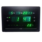 Ficha técnica e caractérísticas do produto Relógio de Mesa ou Parede Digital Led Data Temperatura - Grupo Biashop