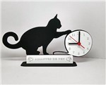 Ficha técnica e caractérísticas do produto Relógio de Mesa ou Parede Gato com Bola de Lã Linha Pet - Mundo das Artes