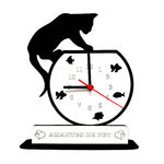 Ficha técnica e caractérísticas do produto Relógio de Mesa ou Parede Gato em cima do Aquário Linha Pet