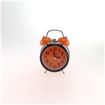 Ficha técnica e caractérísticas do produto Relógio de Mesa Preto C/ Laranja Redondo 13x8 Cm - Ponto Sul