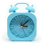 Ficha técnica e caractérísticas do produto Relógio de Mesa Retrô Moderno Quadrado Azul - Yaay