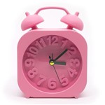 Ficha técnica e caractérísticas do produto Relógio de Mesa Retrô Moderno Quadrado Rosa - Yaay