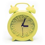 Ficha técnica e caractérísticas do produto Relógio de Mesa Retrô Moderno Redondo Amarelo - Yaay