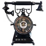 Ficha técnica e caractérísticas do produto Relógio de Mesa Telefone Vintage - Versare Anos Dourados