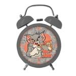 Relógio de Mesa Tom&Jerry Alumínio Cinza 12 X 18 Cm