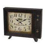 Relógio de Mesa TV Antiga Madeira 34cm Concepts