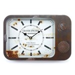 Ficha técnica e caractérísticas do produto Relógio de Mesa Tv Antiga Médio em Metal - 33x22 Cm
