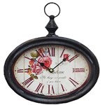 Ficha técnica e caractérísticas do produto Relógio de Metal Oval com Rosas The Home