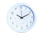 Ficha técnica e caractérísticas do produto Relógio de Parede 30 Cm Modelo Branco - Cinza Utensílhos - Relobraz