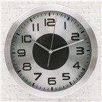 Ficha técnica e caractérísticas do produto Relógio de Parede 30cm Prata Alumínio - Sottile
