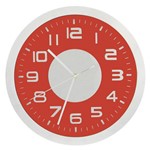 Relógio de Parede 30Cm Vermelho Alumínio - Sottile