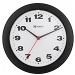 Ficha técnica e caractérísticas do produto Relógio de Parede 21cm Plástico Cor Preto Ref. 6103-34 Herweg