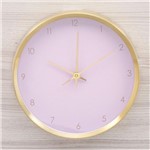 Ficha técnica e caractérísticas do produto Relógio de Parede 25cm Gold Alumínio Rosa - Sottile