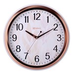 Ficha técnica e caractérísticas do produto Relógio de Parede 35cm Silencioso Rosê Branco Herweg 660050S