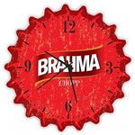 Relógio de Parede 29cm Tampinha Cerveja Brahma