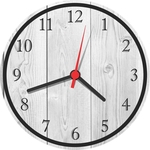 Ficha técnica e caractérísticas do produto Relógio De Parede Abstrato Madeiras Tom Branco Arte Decorações