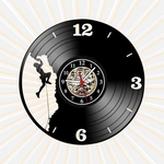 Ficha técnica e caractérísticas do produto Relógio de Parede Alpinismo Vinil LP Decoração Retrô Vintage