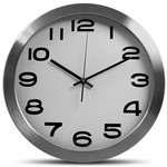 Ficha técnica e caractérísticas do produto Relógio de Parede Alumínio Redondo - Pratic Casa