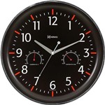Ficha técnica e caractérísticas do produto Relógio de Parede Analógico com Termômetro e Higrômetro Moderno Herweg Cromado