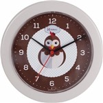 Ficha técnica e caractérísticas do produto Relógio de Parede Analógico Decorativo Galinha Ideal para Cozinha Herweg Marrom Areia