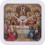 Relógio de Parede Analógico Decorativo Religioso Santa Ceia Herweg Branco