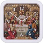 Ficha técnica e caractérísticas do produto Relógio de Parede Analógico Decorativo Religioso Santa Ceia Herweg Branco