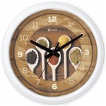 Relógio de Parede Analógico Decorativo Temperos Ideal para Cozinha Herweg Branco