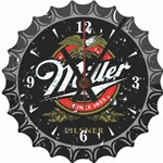 Relógio de Parede Analógico em Madeira MDF Cerveja Miller - Ecomix