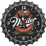 Ficha técnica e caractérísticas do produto Relógio de Parede Analógico em Madeira MDF Cerveja Miller