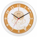 Ficha técnica e caractérísticas do produto Relógio de Parede Analógico Moderno Elefante Mecanismo Step Herweg Branco