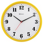 Ficha técnica e caractérísticas do produto Relógio de Parede Analógico Moderno Plástico Mecanismo Step Herweg Amarelo