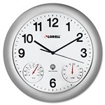 Ficha técnica e caractérísticas do produto Relógio de Parede Analógico/umidade Lorell, 30 Cm, Prata