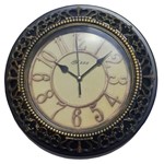 Relógio de Parede Analógio Dourado 30 Cm Vintage Retrô - Braswu
