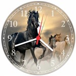 Ficha técnica e caractérísticas do produto Relógio de Parede Animais Cavalos - Vital Quadros
