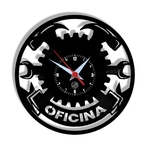 Ficha técnica e caractérísticas do produto Relógio de Parede Arte no LP Vinil Oficina Mecânica 30cm