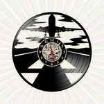 Relógio de Parede Avião Aviação pista decolagem Disco Vinil LP