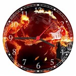 Ficha técnica e caractérísticas do produto Relógio de Parede Banda Caveira Esqueleto Guitarra Rock